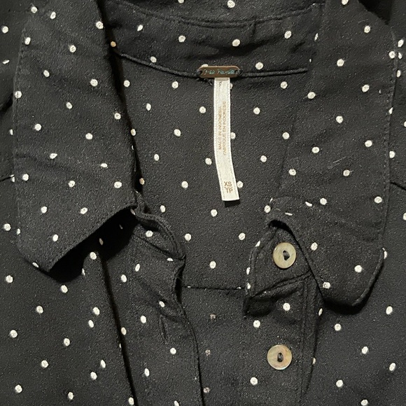 Free People Black Long Sleeve Polka Dot Dress - Picture 5 of 6